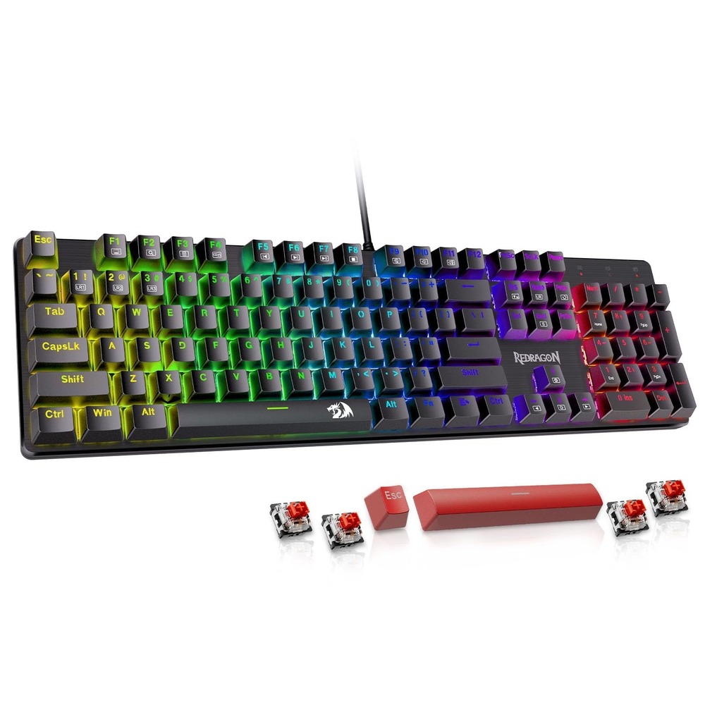 Redragon SINDRI PRO Mechanical Gaming Keyboard Hot-Swappable Red Switch RGB